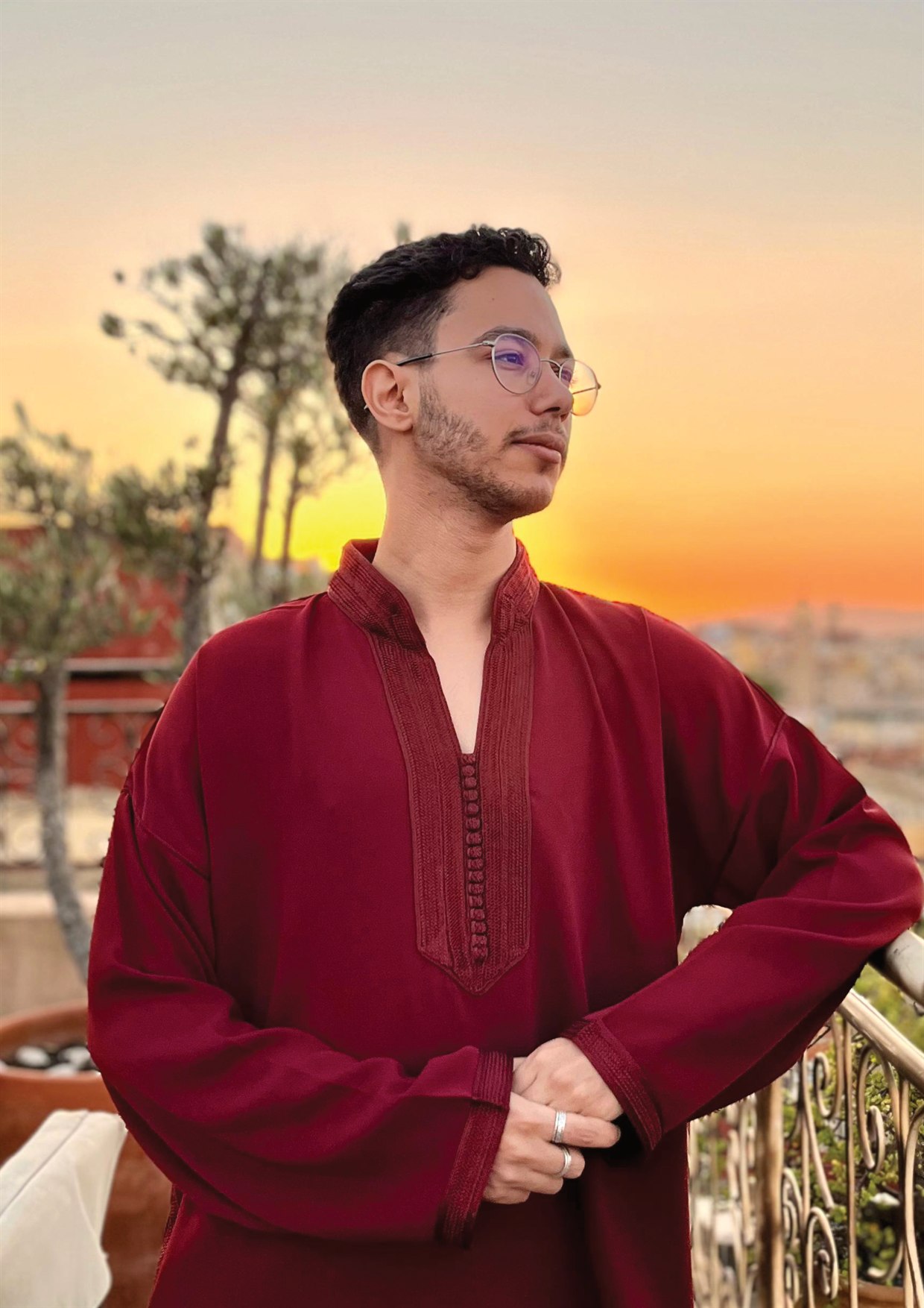 El Mahdi Mzireg wearing a traditional Jabadour made by Bacha_Art