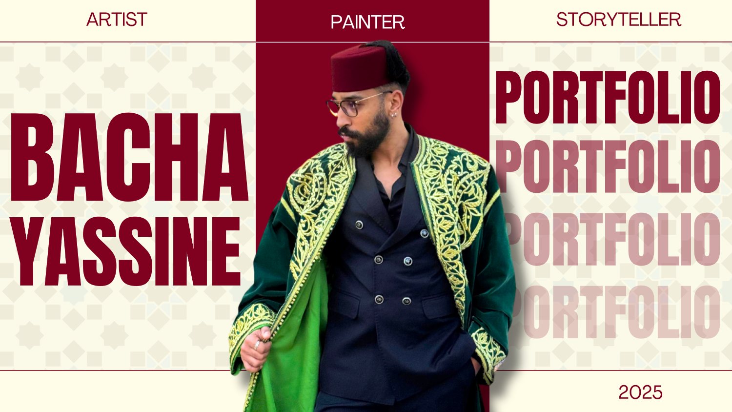 Bacha Yassine Portfolio 2025 Cover: Artist, Painter, Storyteller