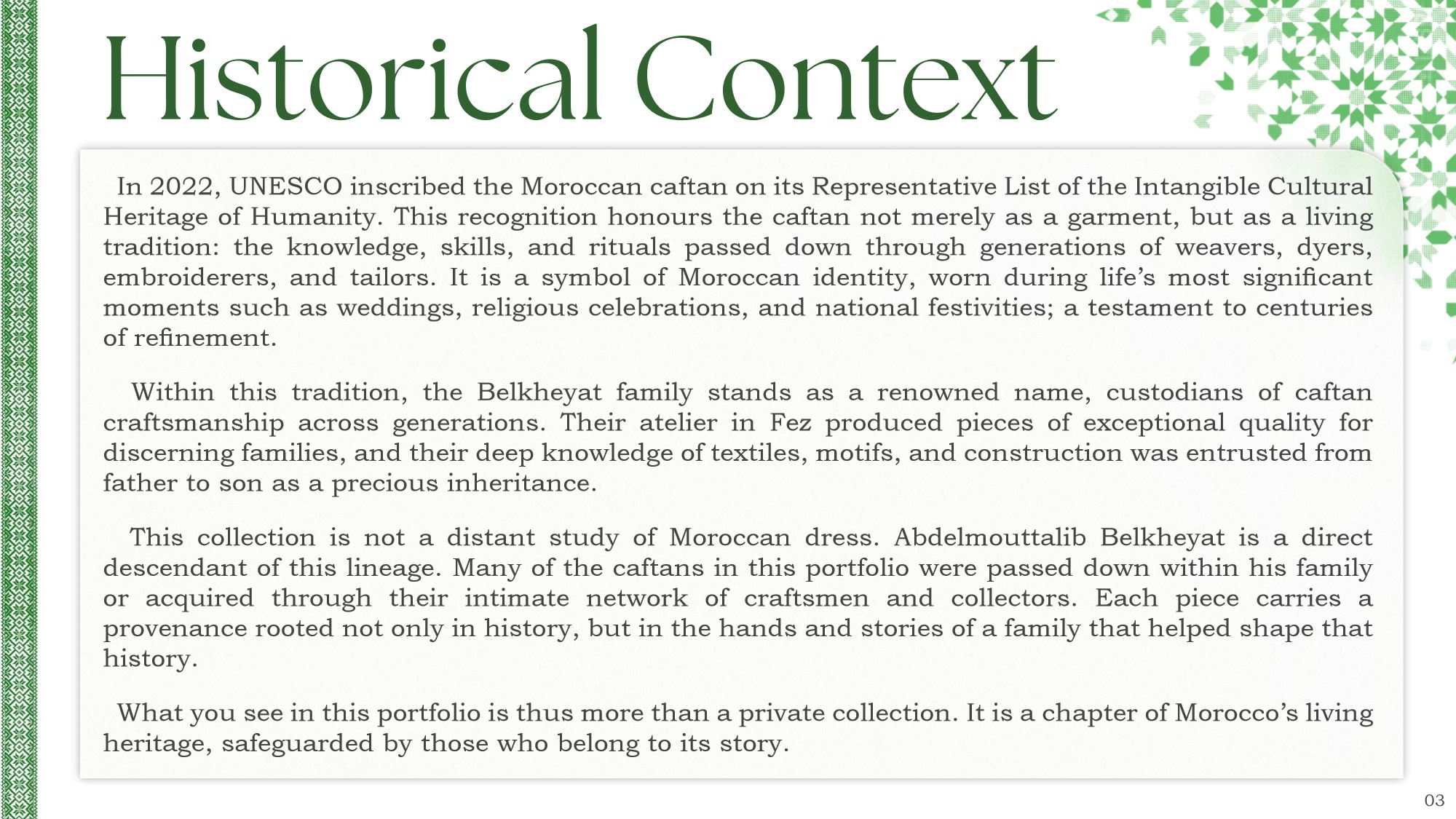 UNESCO Intangible Cultural Heritage documentation