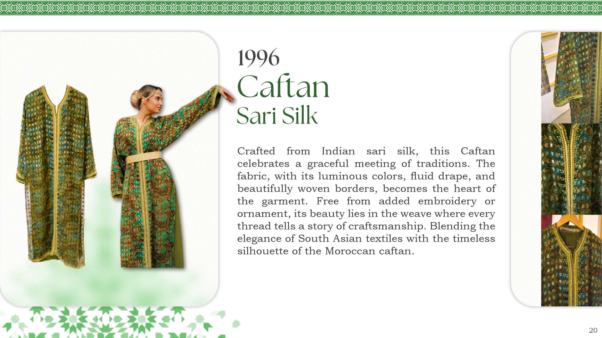 1996 Caftan Sari Silk cross-cultural dialogue