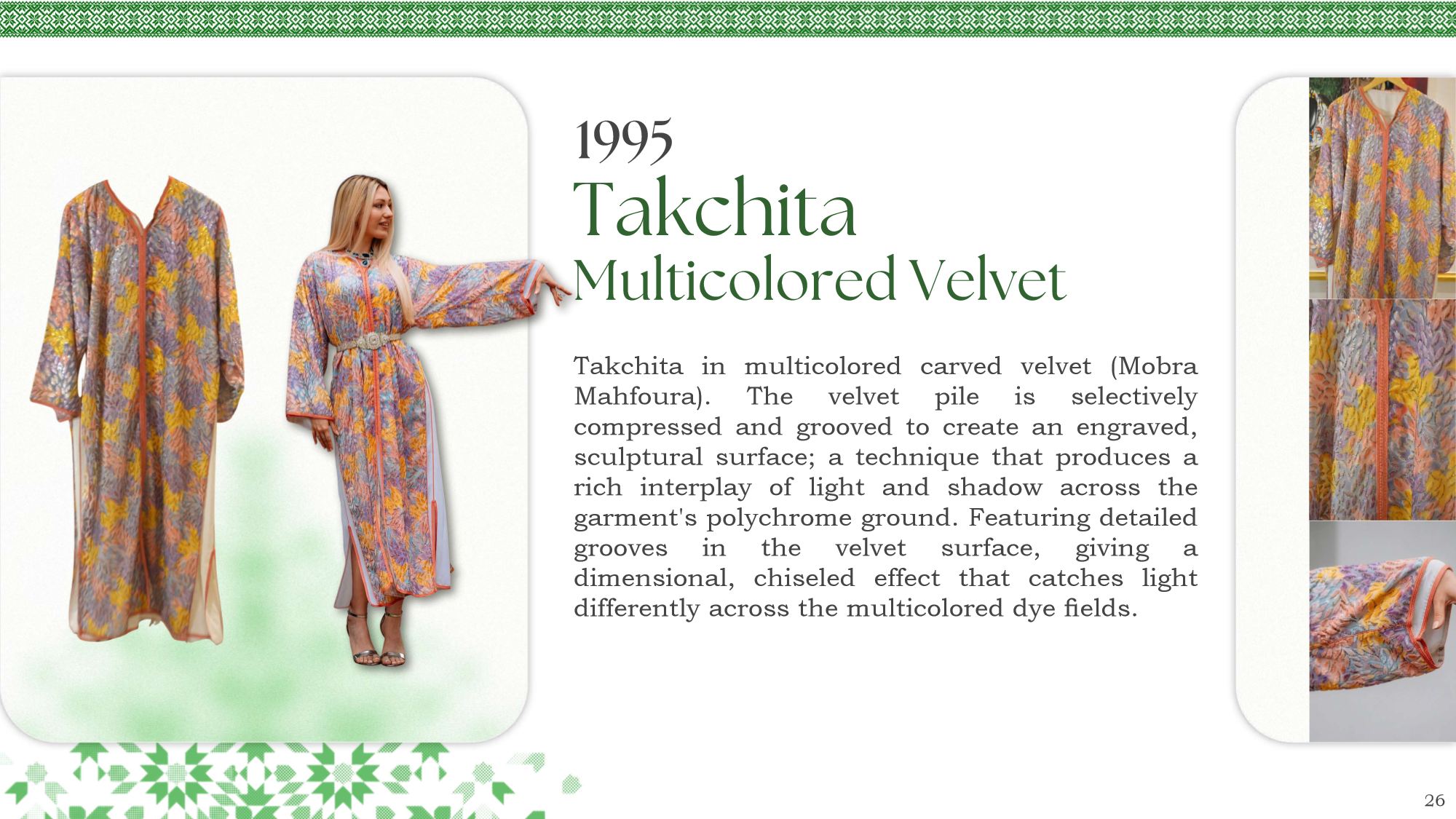 1995 Takchita Multicolored Velvet Mobra Mahfoura