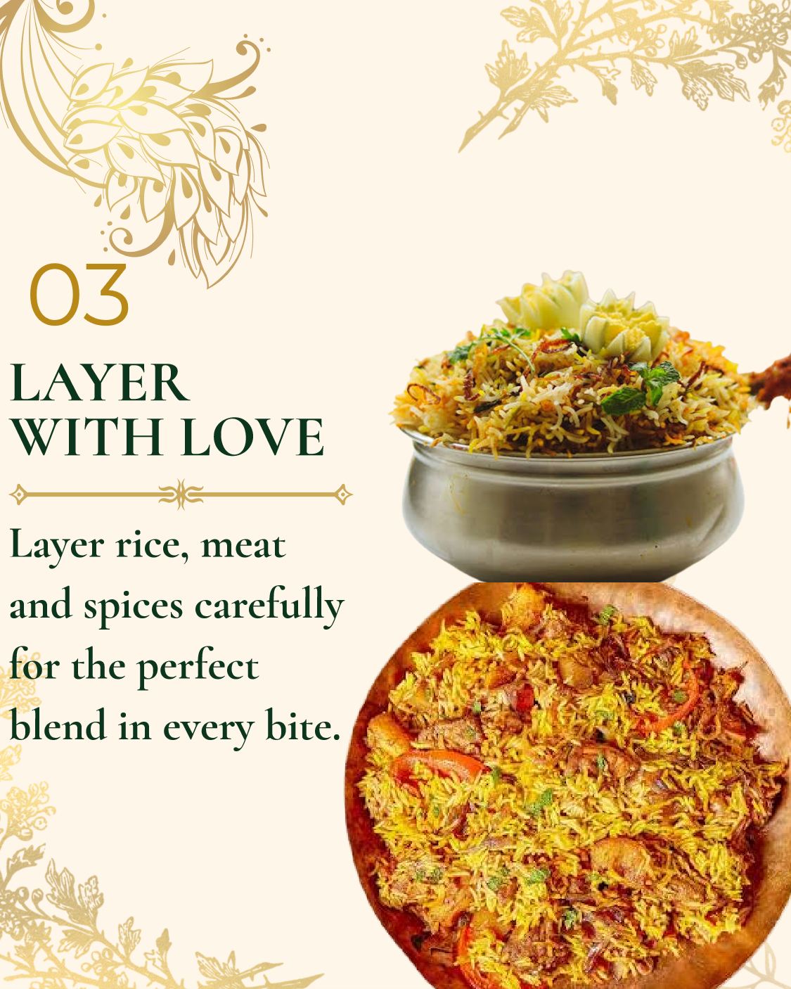 Biryani Tip 03: Layering technique