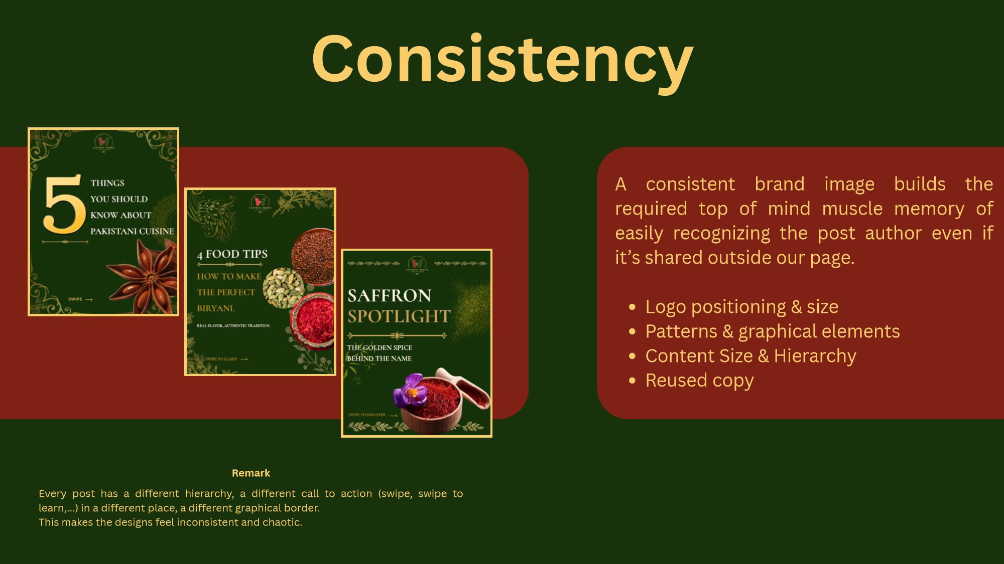 Design Remarks Slide: Visual consistency across posts